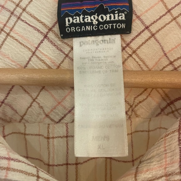 Patagonia Beige and Red Plaid Casual Button Down Shirt - Picture 3 of 6